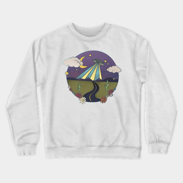 ufo desert Crewneck Sweatshirt by PlayGhoulArt